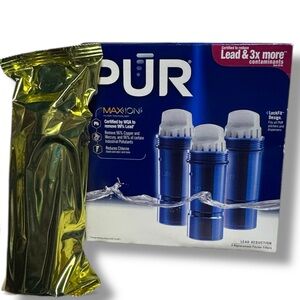 PUR PPF951K3 Lead Reduction Water Pitcher Replacement Filter Maxion- 3 Pack + 1